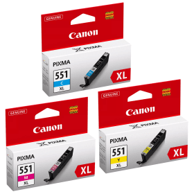 Canon CLI 551XL High Capacity Multipack 3 Ink Cartridges Original