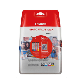 Canon CLI 571 Multipack 4 Ink Cartridges Photo Paper Value Pack 0386C006 Original