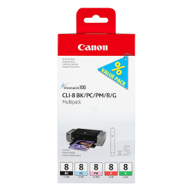 Canon CLI 8 Multipack 5 Ink Cartridges 0620B027 Original