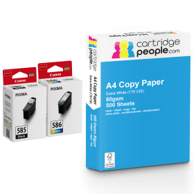 Canon PG 585 CL 586 Multipack Set of 2 Ink Cartridges with Ream of Copy Paper Original