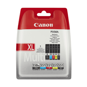 Canon PGI 550XL High Capacity CLI 551 Standard Capacity Multipack 5 Ink Cartridges 6509B013 Original