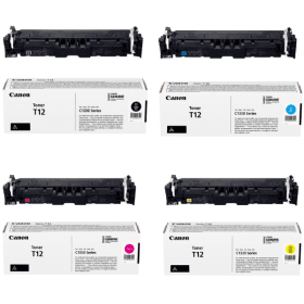 Pack 4 Toners Compatibles Canon T12 - Haut Rendement (Noir 7400p / Couleurs 5300p) - Pour I-SENSYS XC1300/XC1333 Series