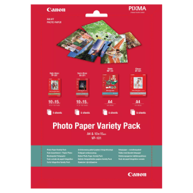 Canon VP 101 10cmx15cm and A4 Photo Paper Variety Pack 20 sheets