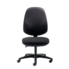 Cappela Campos High Back Posture Chair No Arms 2 Lever Mechanism Fabric Black 795752 F