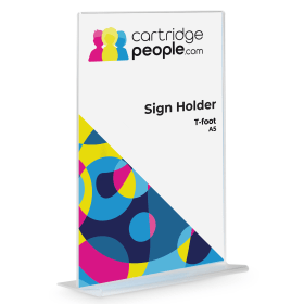Cartridge People A5 Stand Up Sign Holder Desktop Clear 47054 CP