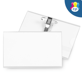 Cartridge People Name Badge With Combi Clip 90mm x 57mm Clear 25 Pack 47038 CP
