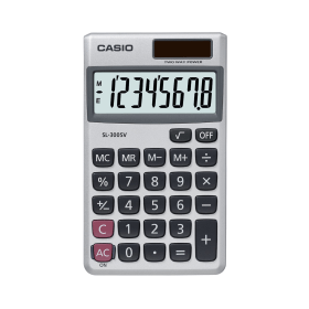 Casio 8 Digit Pocket Calculator Silver 152259 F