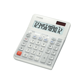 Casio DE 12E 12 Digit Ergonomic Large Desktop Calculator White DE 12E WE 791948 F