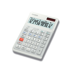 Casio JE 12E 12 Digit Ergonomic Compact Desktop Calculator White 791947 F