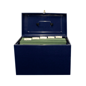 Cathedral Metal File Box Foolscap Home Office Blue 370099 F