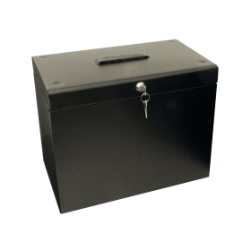 Cathedral Metal File Box Home Office A4 Black 133854 F