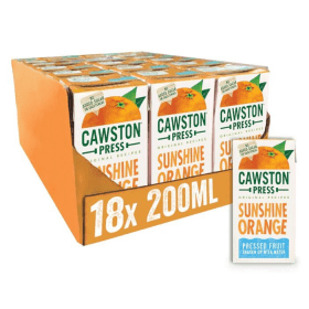 Cawston Press Sunshine Orange Juice 200ml 18 Pack 910265 F