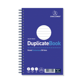 Challenge Carbonless Wirebound Duplicate Book 50 Sets 210mm x 130mm 5 Pack 106753 F