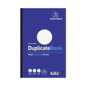 Challenge Ruled Carbonless Duplicate Book 100 Sets 297mm x 195mm 3 Pack 115506 F