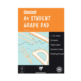 Chartwell Graph Pad 1 5 10mm 50 Sheets A4 107979 F