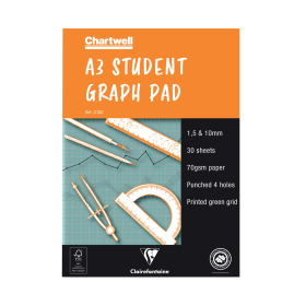Chartwell Paper Graph Pad 1 5 10mm 30 Sheets A3 103331 F