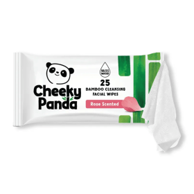 Cheeky Panda 25 Bamboo Facial Cleansing Wipes Rose 6 Pack VHK63079 F