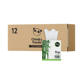 Cheeky Panda Facial Tissues Cube 56 Sheets 12 Pack 610242 F