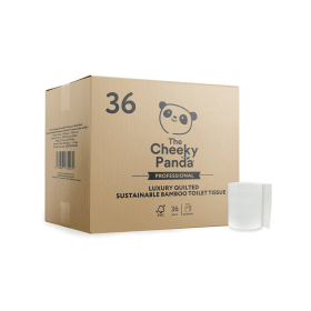 Cheeky Panda Professional 3 Ply Bamboo Toilet Tissue Rolls Quilted 160 Sheet 36 Pack 813125 F