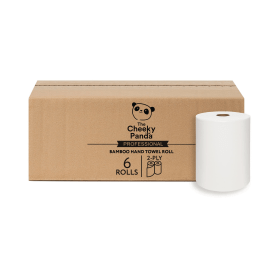 Cheeky Panda Sustainable Bamboo Hand Towel Roll 200m 2 Ply White 6 Pack 912018 F