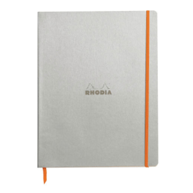Clairefontaine Rhodiarama Notebook 80 Lined Pages A4 Silver GH17701 F