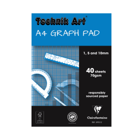 Clairefontaine Technik Art Graph Pad 1 5 10mm 40 Sheets A4 220845 F