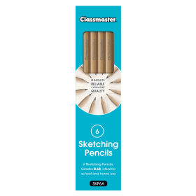Classmaster Graphite Sketching Pencils Assorted Grades 6 Pack 533174 F