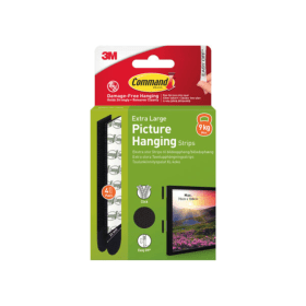 Command Black Extra Large Picture Hanging Strips 4 Pairs 8 Pack 3M17734 F