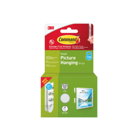 Command White Small Picture Hanging Strips 12 Pairs 24 Pack 3M17897 F