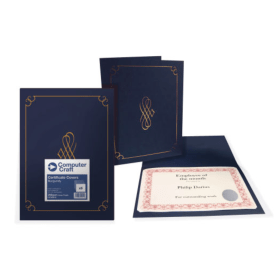 Computer Craft Navy Blue 290gsm Certificate Cover 5 Pack LX00910 F
