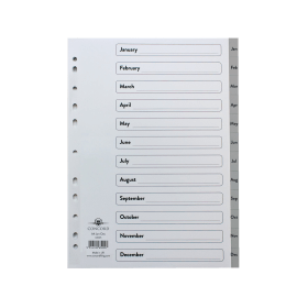Concord Grey Index Dividers January December 104596 F
