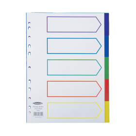 Concord Index Plastic 5 Part White Assorted A4 06801 117226 F