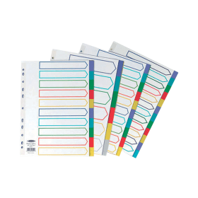 Concord Index Subject Divider 10 Part White Assorted A4 06901 113204 F