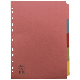 Concord Reinforced Divider 5 Part 160gsm A4 Assorted 102906 F