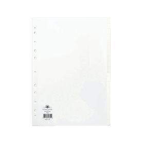 Concord Subject Divider 20 Part 150gsm A4 White 79601 130421 F