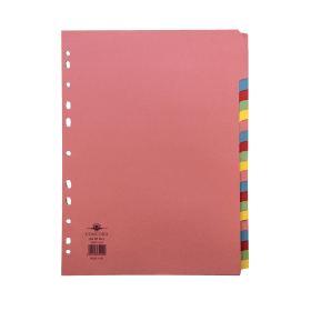 Concord Subject Divider 20 Part 230gsm A4 Assorted 74499 J44 107522 F