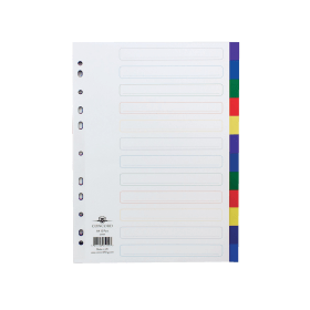 Concord Subject Dividers 12 Part White Assorted A4 65999 122063 F