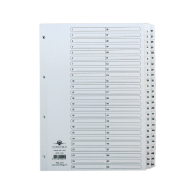 Concord White Index Dividers 1 50 137026 F