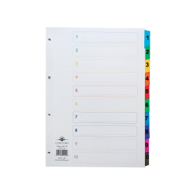 Concord White Multicoloured Index Dividers 1 10 116633 F