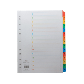 Concord White Multicoloured Index Dividers 1 15 108163 F