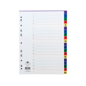 Concord White Multicoloured Index Dividers 1 20 130505 F