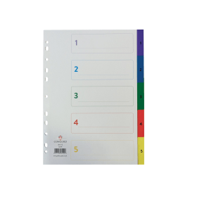 Concord White Multicoloured Index Dividers 1 5 174824 F