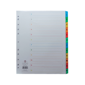 Concord White Multicoloured Mylar Wide Index Dividers 1 12 162710 F