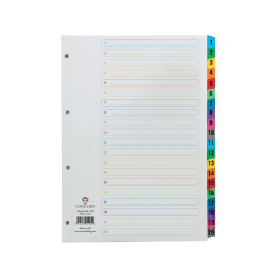 Concord White Multicoloured Mylar Wide Index Dividers 1 20 103140 F