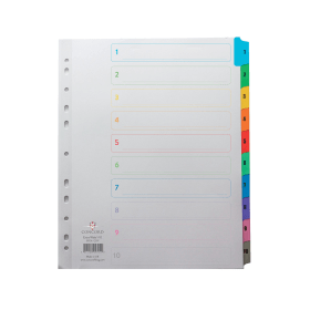 Concord White Multicoloured Wide Index Dividers 1 10 130796 F