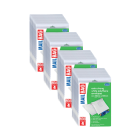County Stationery Mail Bag Envelopes Extra Strong Polythene 10 x 4 Extra Large 420mm x 500mm White 40 Pack 924767 F