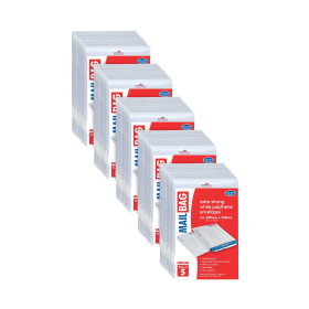 County Stationery Mail Bag Envelopes Extra Strong Polythene 10 x 5 Medium 240mm x 320mm White 50 Pack 924775 F