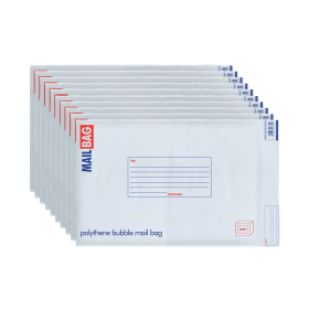 County Stationery Poly Bubble Envelopes Large 290mm x 440mm White 10 Pack 924770 F