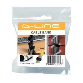 D Line Cable Tidy Band Reusable Hook and Loop Black 612980 F