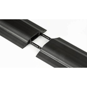 D Line Floor Cable Cover 1.8m x 80mm with Connectors Black 410934 F